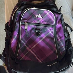 High Sierra Purple Plaid Backpack- LIKE NEW